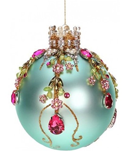 Mark Roberts Multi Jewel Floral with Crown Christmas Ornament 5 Inch Diameter