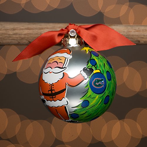 Glory Haus University of Florida Santa Glass Ball Ornament