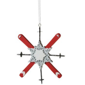 Snowflake Skis & Poles Christmas Tree Ornament