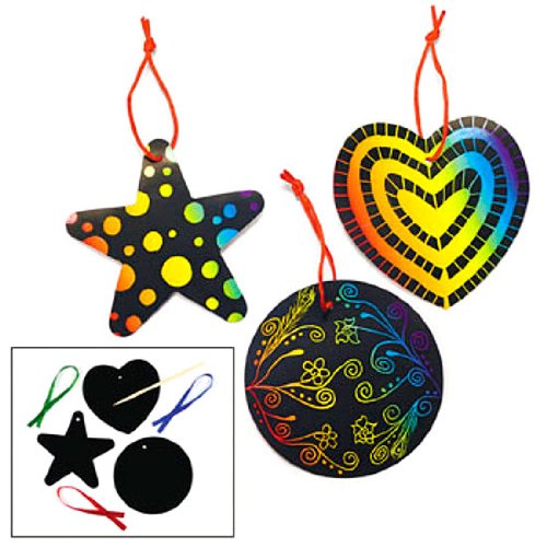 Magic Color Scratch Ornaments Craft Kit (24 pc)