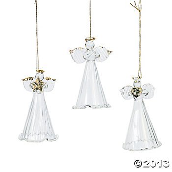 One Dozen Spun Glass Angel Ornaments/CHRISTMAS Tree Ornaments