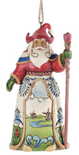 Jim Shore for Enesco Heartwood Creek Dutch Santa Ornament, 4.5-Inch