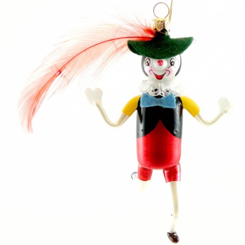 De Carlini Pinocchio Doll Ornament Geppetto – Blown Glass 4.75 IN