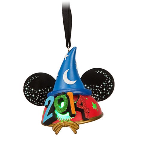 Walt Disney World 2014 Sorcerer Mickey Mouse Light up Ear Ornament Christmas