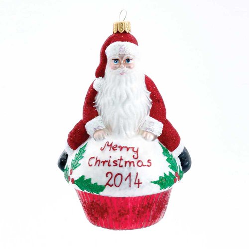 Kurt Adler 2014 Glass Merry Christmas Ornament, 6.3-Inch