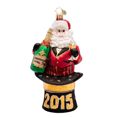 Christopher Radko Cheers the Year 2014 Dated Glass Christmas Ornament 2014