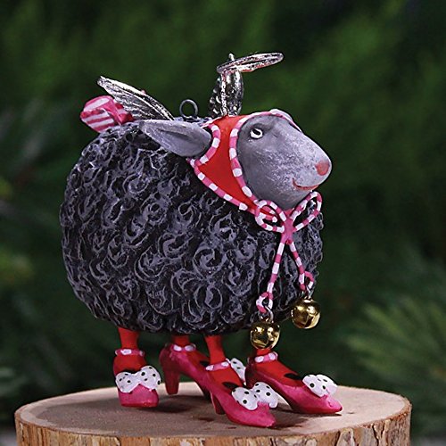 3″ Patience Brewster Krinkles Mini Barbara Black Sheep Decorative Christmas Ornament