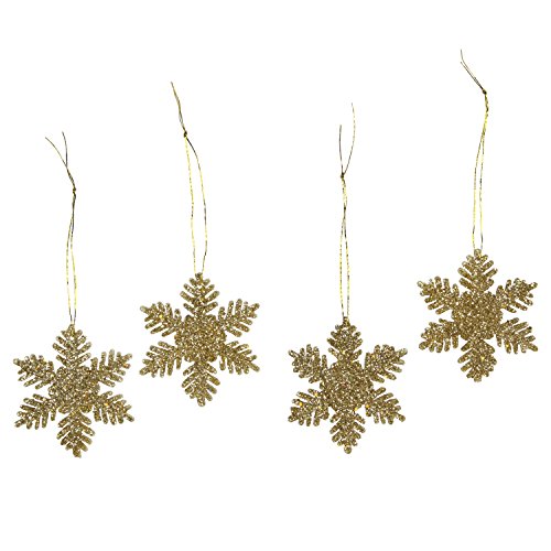 Darice 2469-40 12-Piece Snowflake Ornament, 2-Inch, Gold