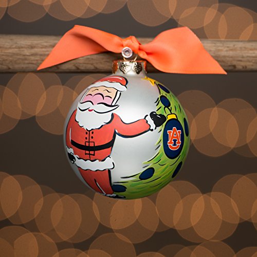 Glory Haus Auburn Santa Glass Ball Ornament