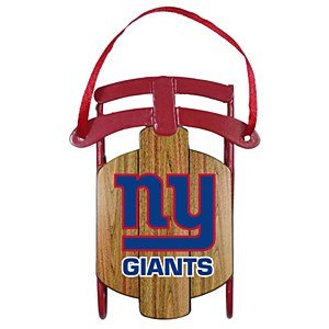 New York Giants Official NFL 3.5″ Metal Sled Christmas Ornament by Topperscot