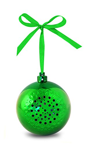 Life Made Tree Tunes Christmas Ornament Bluetooth Speaker for Smartphones – Retail Packaging – Green