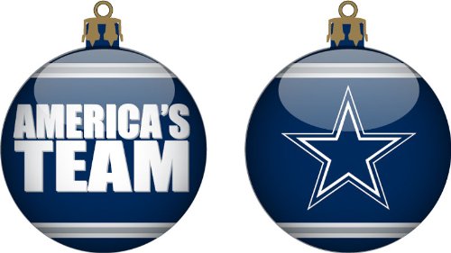 Dallas Cowboys Team Slogan Glass Ball Ornament