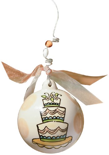 Glory Haus Wedding Cake Ball Ornament, 4 by 4-Inch