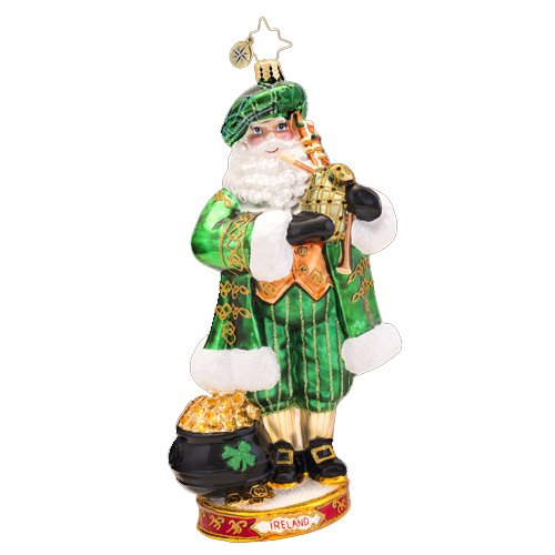 Christopher Radko Glass Celtic Pride Irish Santa Christmas Ornament #1017427