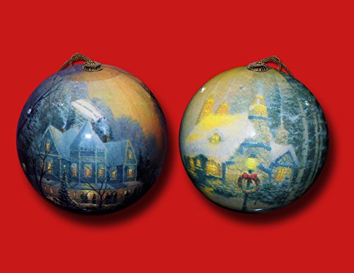 Keepsake Thomas Kinkade Christmas Ornaments (Set of 2)