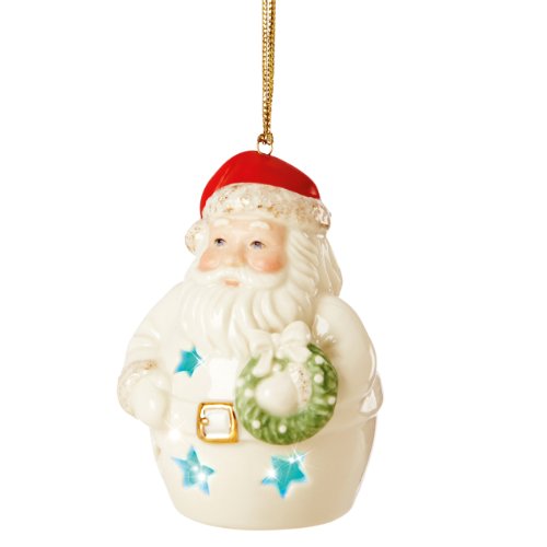 Lenox Pierced Lit Santa Ornament