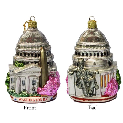 Kurt Adler C4110 Washington D.C. Glass Cityscape Ornament, 5-Inch