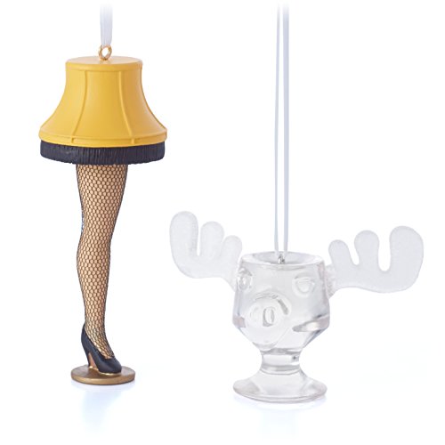 Hallmark WB Leg Lamp and Moose Mug Christmas Ornaments, Set of 2