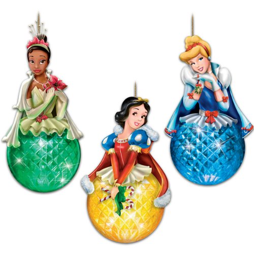 Disney Princess Sparkling Dreams Christmas Ornament Set by The Bradford Exchange