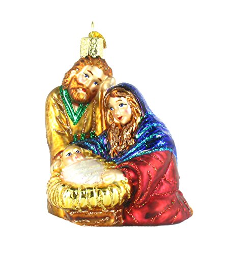 Old World Christmas Holy Family Glass Ornament