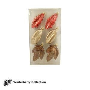 Martha Stewart Living Winterberry Antique Shimmer Ornamental Leaves 6pc