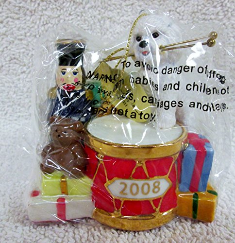 Danbury Mint 2008 Annual “Christmas Drummer” Bichon Frise Ornament