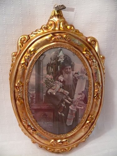 Eric Cortina Museum Frame St. Nicholas Glass Ornament – Made in Poland – 7.5″h.