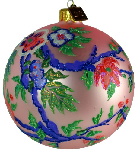 Eric Cortina Vintage Floral Ball Christmas Ornament-Pink