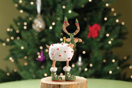 Patience Brewster Mini Dashaway Blitzen Reindeer Ornament Christmas Holiday Tree Decoration