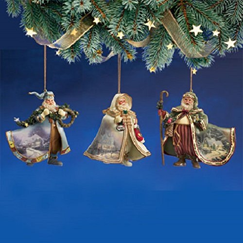 Thomas Kinkade Old World Victorian Santas Ornament Set Issue #13