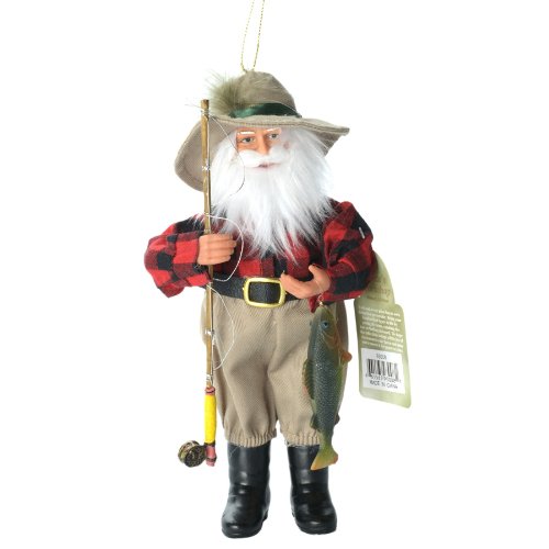 Santa’s Workshop Fishing Santa Christmas Ornament