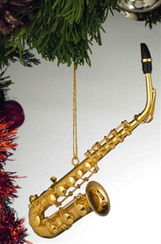 Brass Saxophone Musical Music Instrument Christmas Holiday Ornament