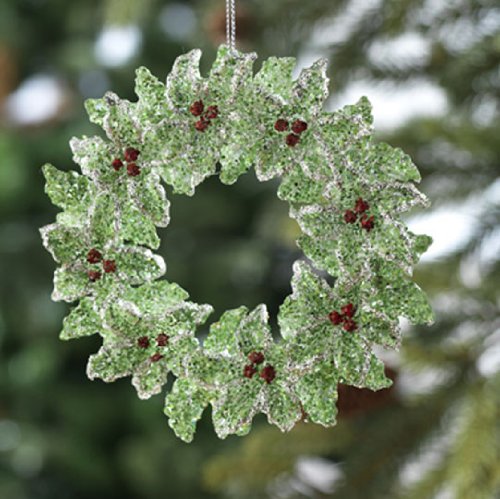 Raz Imports Holly Wreath Ornament
