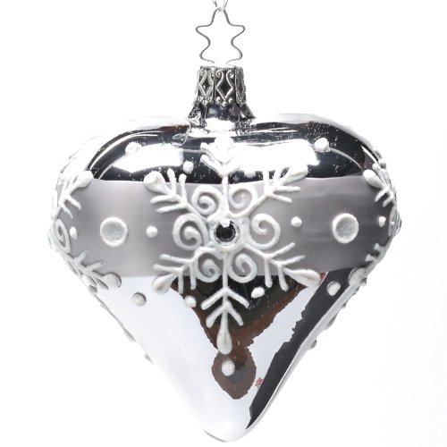 Inge-Glas Heart Diamond Snowflake Christmas Ornament