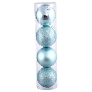 Vickerman 25086 – 4.75″ Baby Blue 4 Finish Ball Christmas Tree Ornament (4 pack) (N591232A)