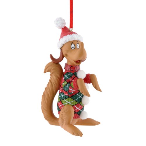 Department 56 Grinch Max Argyle Sweater Ornament, 3.75-Inch