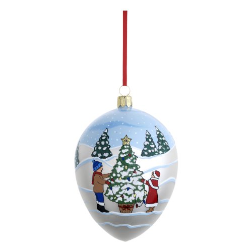 Reed & Barton C3974 Decorating The Tree Egg, 4.25-Inch