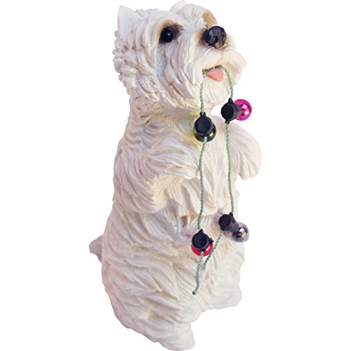 Sandicast West Highland White Terrier with Holiday Lights Christmas Ornament