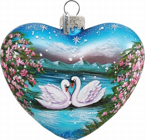 Swan Heart Ornament