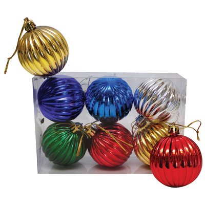 Holiday Tree Ornaments Balls 6 Pack 2.35 Inch Assorted Colors Sets