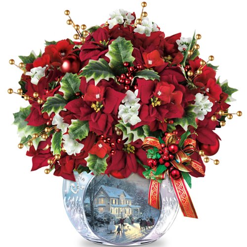 Table Centerpiece: Thomas Kinkade Bringing Holiday Cheer Table Centerpiece by The Bradford Exchange