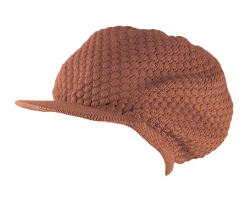 Rasta Knit Visor Hat (Winter Cap), Brown, Christmas X’mas Rasta Knit Visor Hat (Winter Cap), Brown, Christmas X’mas