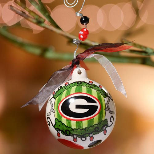 Glory Haus Georgia Between The Hedges Ball Ornament, 4 by 4-Inch