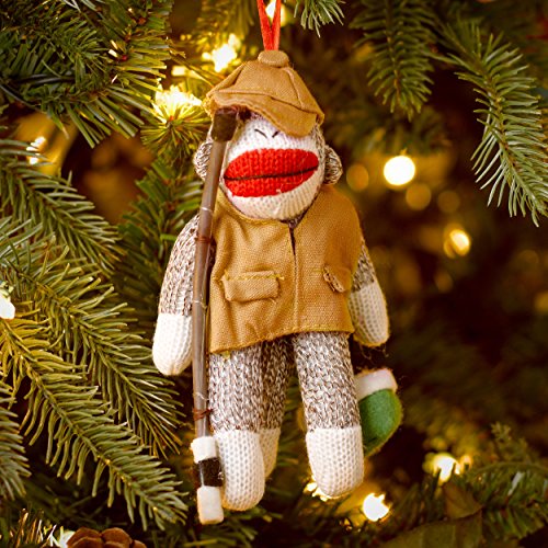 Midwest CBK Sock Monkey Fisherman Christmas Ornament