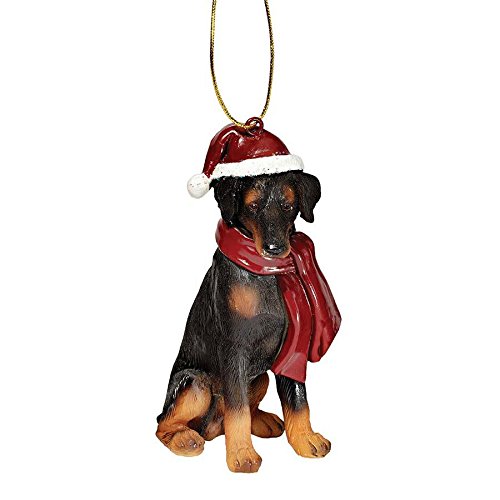 Design Toscano JH576309 Doberman Holiday Dog Ornament Sculpture, Full Color