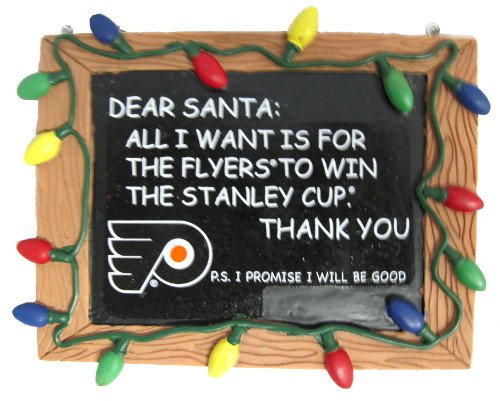 Philadelphia Flyers Official NHL 3 inch x 4 inch Chalkboard Sign Christmas Ornament