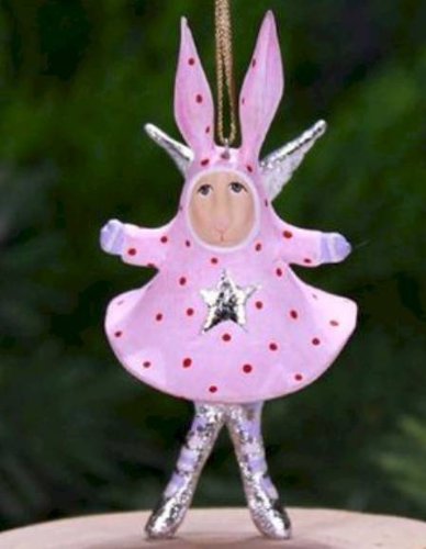 Patience Brewster Krinkles Mini Pandora Bunny Ornament Christmas Holiday Tree Decoration