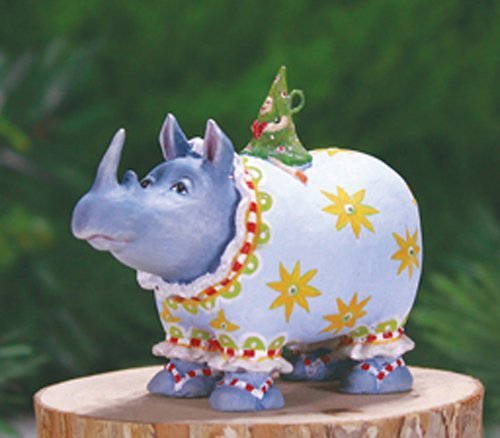 Patience Brewster Mini Roberta Rhino Ornament 08-30951 Christmas Holiday Tree Decoration