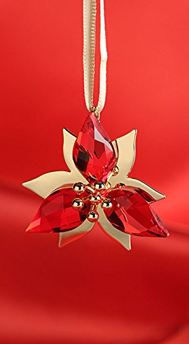 Swarovski Gold Tone Poinsettia Ornament