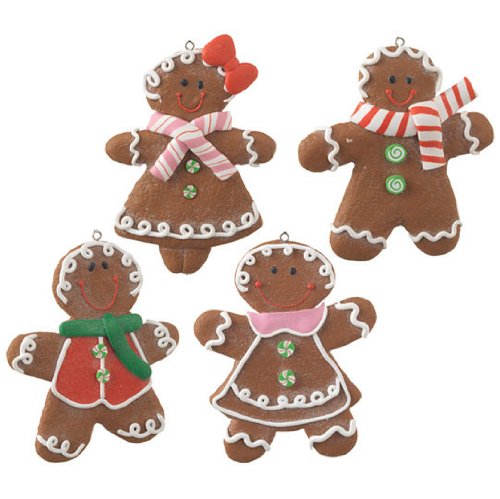 RAZ Imports – Multicolored Gingerbread Boy & Girl Ornaments